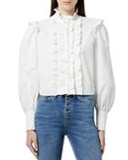 The Kooples Ruffled High Neck Blouse
