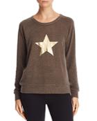 Theo & Spence Metallic Star Graphic Raglan Sweatshirt