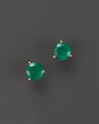 Emerald Stud Earrings In 14k Yellow Gold - 100% Exclusive