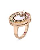 Roberto Coin 18k Rose Gold Love In Verona Multi Gemstone & Diamond Circle Statement Ring