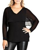 City Chic Cape Overlay Top