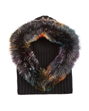 Jocelyn Faux Fur Trim Knit Hood