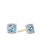 David Yurman Sterling Silver Chateline Blue Topaz & Diamond Stud Earrings - 100% Exclusive
