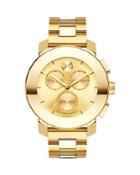 Movado Bold Yellow Gold Ion-plated Chronograph With Sunray Dial, 38mm