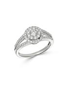 Bloomingdale's Cluster Diamond Split Shank Ring In 14k White Gold, 0.75 Ct. T.w. - 100% Exclusive