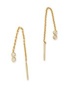 Moon & Meadow Diamond Bezel-set Chain Threader Earrings In 14k Yellow Gold, 0.06 Ct. T.w. - 100% Exclusive