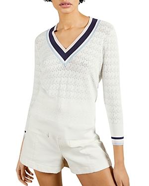 Ted Baker Stripe Detailed V-neck Sweater