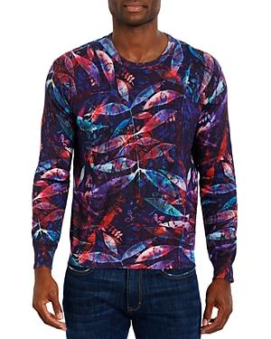 Robert Graham Capel Cotton & Linen Floral Print Classic Fit Crewneck Sweater
