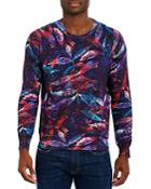 Robert Graham Capel Cotton & Linen Floral Print Classic Fit Crewneck Sweater