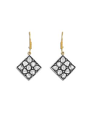 Amrapali Jewels Sterling Silver & 14k Bonded Gold Diamond Inverted Square Earrings