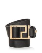 Versace Men's Geometric Buckle Webbing Belt