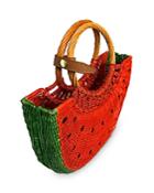 Serpui Watermelon Small Wicker Basket Bag
