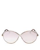 Tom Ford Women's Rania Mirrored Oversized Round Sunglasses, 65mm
