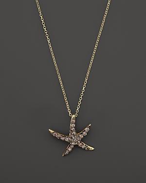 Kc Designs Champagne Diamond Starfish Pendant Necklace In 14k Yellow Gold, 16