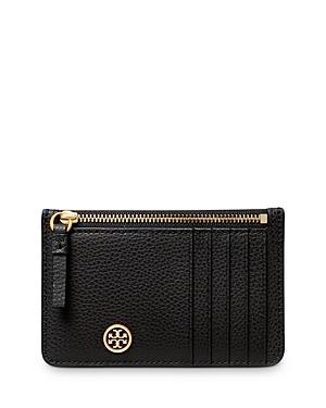 Tory Burch Walker Leather Top Zip Card Case