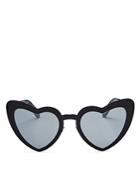 Saint Laurent Sl196 Lou Lou Mirrored Heart Sunglasses, 55mm
