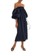 Sleeper Atlanta Smocked Off-the-shoulder Midi Dress