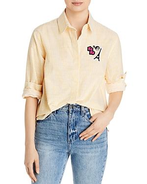 Karl Lagerfeld Paris Striped Patch Shirt