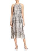 Eileen Fisher Sleeveless Brushstroke-print Silk Dress