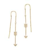 Kc Designs 14k Yellow Gold Diamond Micro Pave Drop Chain Earrings