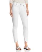 True Religion Halle Mid Rise Super Skinny Jeans In Optic White