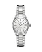 Tag Heuer Automatic Stainless Steel And White Mother Of Pearl Dial Watch, 28mm