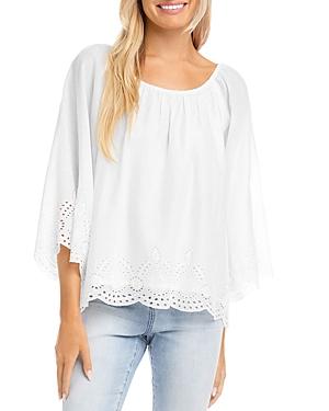 Karen Kane Eyelet Flutter Sleeve Top