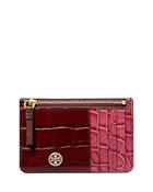 Tory Burch Robinson Color Blocked Embossed Leather Card Case