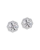 De Beers Forevermark Center Of My Universe Floral Halo Diamond Stud Earrings In 18k White Gold, 0.40 Ct. T.w.