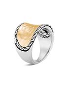 John Hardy Sterling Silver & 18k Bonded Gold Classic Chain Saddle Ring