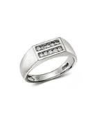 Bloomingdale's Men's Diamond Double Row Ring In 14k White Gold, 0.25 Ct. T.w. - 100% Exclusive