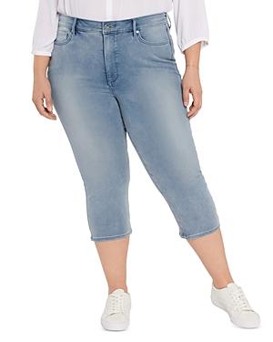 Nydj Plus The Thighshaper Straight Crop Jeans In Clean Affection