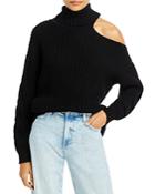 Aqua Cotton Cutout Turtleneck Sweater - 100% Exclusive