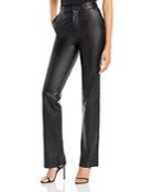 Sergio Hudson Flat Front Leather Trousers