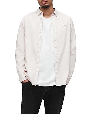 Allsaints Hawthorne Cotton Stretch Solid Slim Fit Button Down Shirt