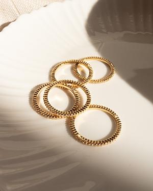 Luv Aj Classique Pave Band Rings In Gold Tone, Set Of 5
