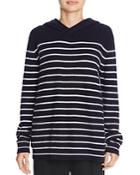 Vince Breton Stripe Hooded Cashmere Sweater