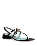 Gucci Women's Patent Leather Bee Sandals