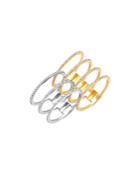 Graziela Gems 14k White Gold & 14k Yellow Gold Diamond Interlocking Statement Rings, Set Of 2
