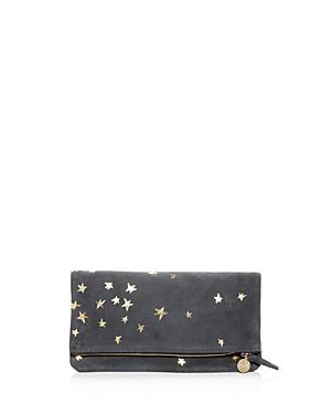 Clare V. Stars Suede Foldover Clutch