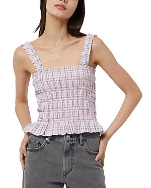 French Connection Yaki Check Smocked Tank