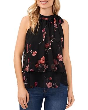 Cece Floral Double Layer Halter Top