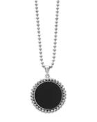 Lagos Sterling Silver Maya Black Onyx Circle Pendant Necklace, 34