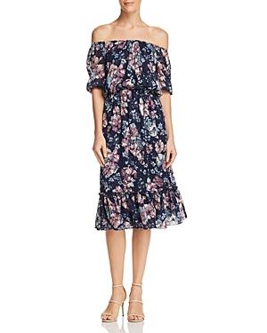 Adrianna Papell Off-the-shoulder Floral Dress