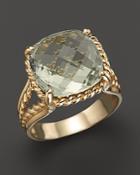 14k Yellow Gold Green Amethyst Ring - 100% Exclusive