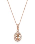 Bloomingdale's Morganite & Diamond Delicate Pendant Necklace In 14k Rose Gold, 18 - 100% Exclusive