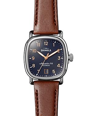 Shinola The Guardian Brown Leather Watch, 36mm