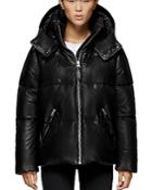 Mackage Miley Plaid Leather Short Down Coat