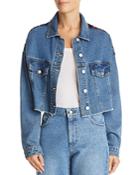 Sunset + Spring Sequined Cropped Denim Jacket - 100% Exclusive
