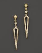 Diamond Geometric Drop Earrings In 14k Yellow Gold, .30 Ct. T.w.
